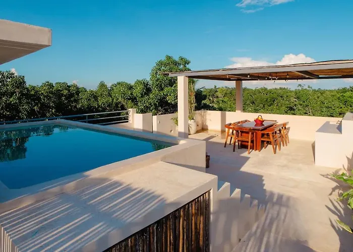 Dom wakacyjny Exclusive 3br Sky Penthouse With Private Rooftop Pool Tulum
